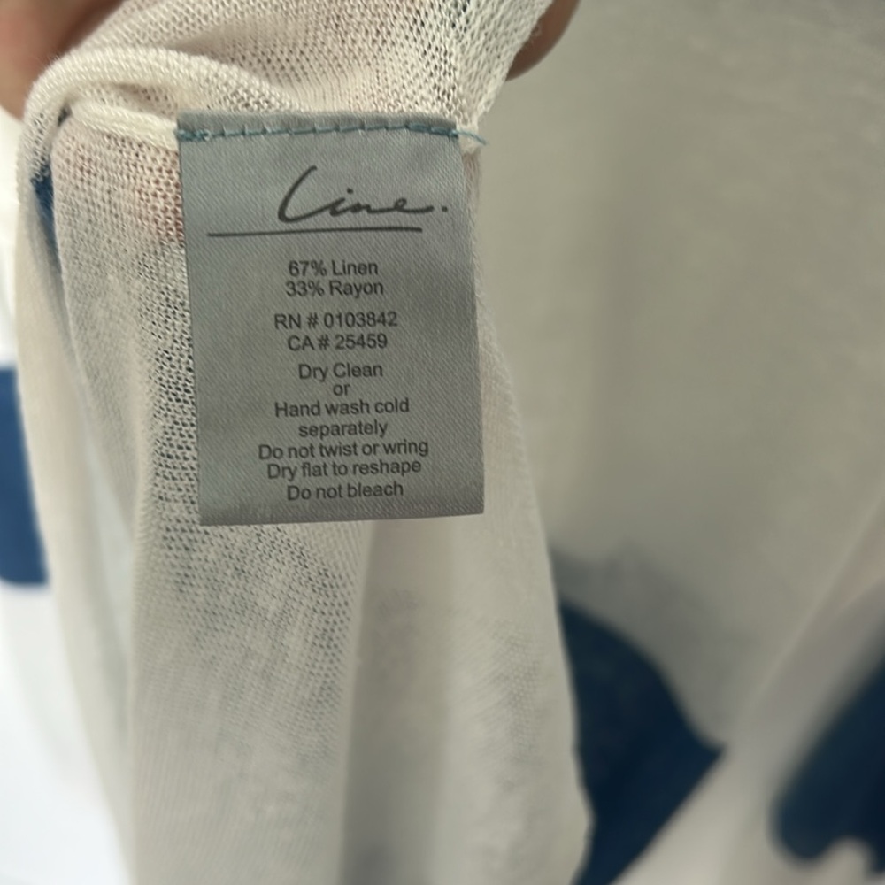 Line Blue and White Striped Linen Sweater Sweater - Picture 4 of 4
